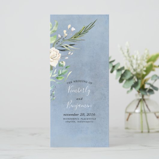 Programmes de mariage vert et bleu Dusty (Debout devant)