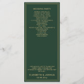 Programmes de mariage vert et d'or (Dos)