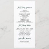 Programmes de mariage vert et rose vif (Dos)