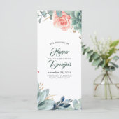 Programmes de mariage vert et rose vif (Debout devant)