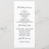 Programmes de mariage vert | Menu (Dos)