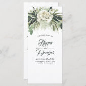 Programmes de mariage vert | Menu (Devant / Derrière)