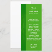 Programmes de mariage vert/vert pour le grain de b (Devant / Derrière)