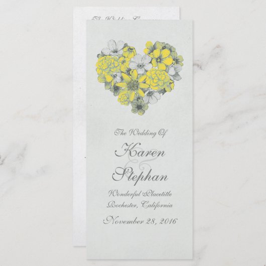 Programmes de mariage vintage (Devant / Derrière)