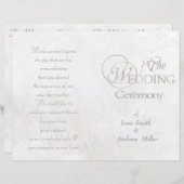 Programmes de mariage vintage blanc (Devant / Derrière)