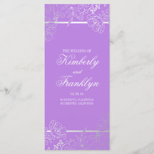 Programmes de mariage Vintage d'argent et de viole