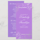 Programmes de mariage Vintage d'argent et de viole (Devant / Derrière)