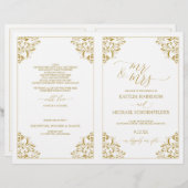 Programmes de mariage Vintage Élégant Calligraphie (Devant / Derrière)