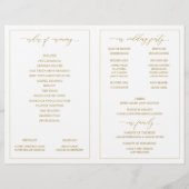 Programmes de mariage Vintage Élégant Calligraphie (Dos)