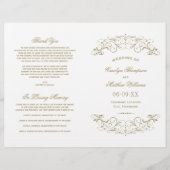 Programmes de mariage vintage en or antique (Devant)