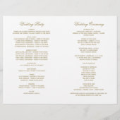 Programmes de mariage vintage en or antique (Dos)