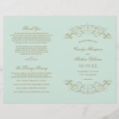 Programmes de mariage Vintage Mint Antique Flouris (Devant)