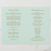 Programmes de mariage Vintage Mint Antique Flouris (Dos)