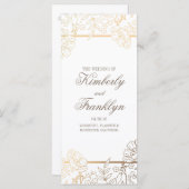 Programmes de mariage Vintage or et blanc (Devant / Derrière)