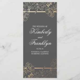 Programmes de mariage Vintage or et gris