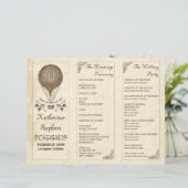 Programmes de mariage vintages en montgolfière (Debout devant)