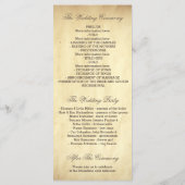 Programmes de mariage vintages et chic (Dos)