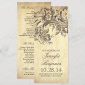 Programmes de mariage vintages et chic (Devant / Derrière)