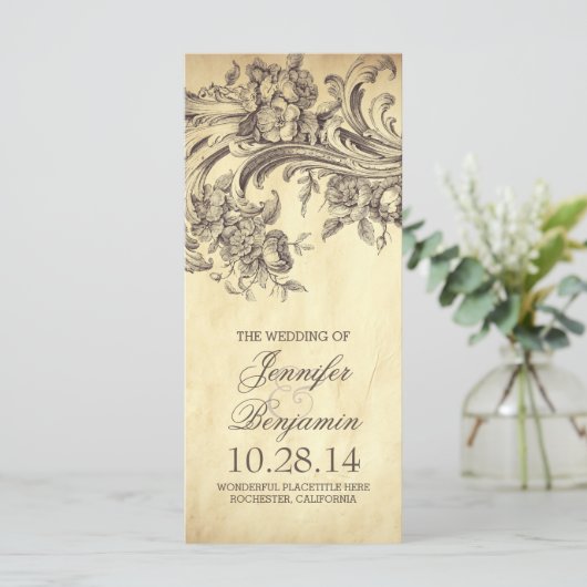 Programmes de mariage vintages et chic (Debout devant)