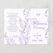 Programmes de mariage violet et blanc (Devant)