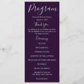 Programmes de mariage violet et blanc (Devant)