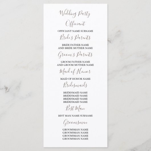 Programmes de Mariages de automne Citrouille blanc (Dos)