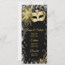 Programmes de menu de fête d'anniversaire en masqu
