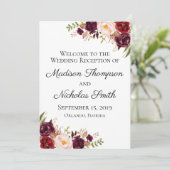 Programmes de réception de mariage marsala et rose (Debout devant)