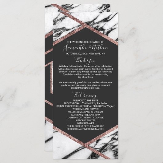 Programmes Hexagone de triage or Rose de marbre mo (Devant / Derrière)