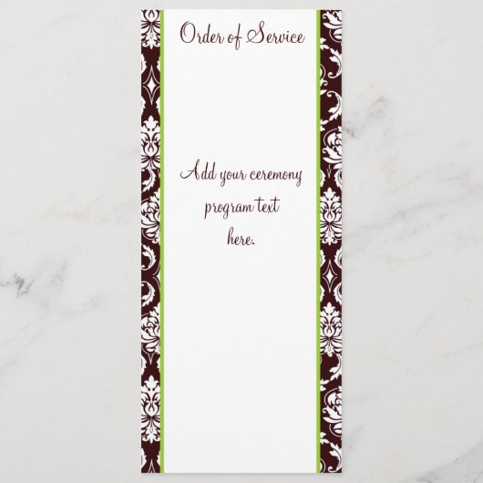 Programmes Mariage damassé Brown avec Monogramme (Dos)