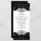 Programmes mariage damassé en noir et blanc (Devant / Derrière)