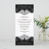 Programmes mariage damassé en noir et blanc (Debout devant)