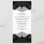 Programmes mariage damassé en noir et blanc (Devant)