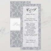 Programmes Mariage damassé gris à deux tons (Devant / Derrière)