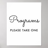 Programmes Mariage Panneau Affiche Noir Blanc (Devant)