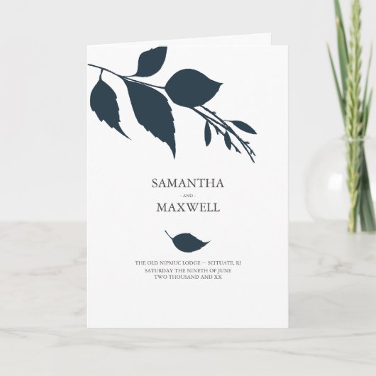 Programmes minimalistes de cérémonie des Mariages (Devant)