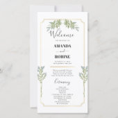 Programmes minimalistes de mariage Gold Frame Blan (Devant)