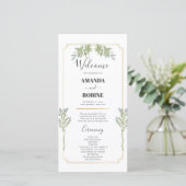 Programmes minimalistes de mariage Gold Frame Blan (Debout devant)