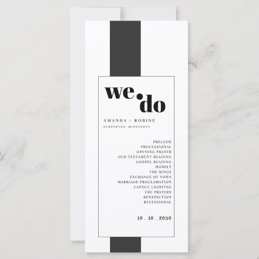 Programmes minimaux de mariage noir et blanc (Devant)