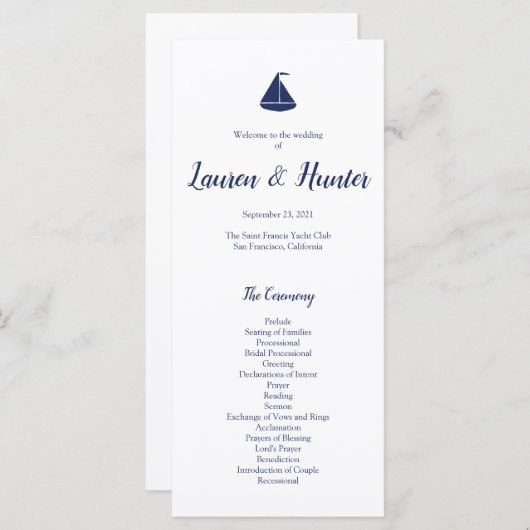 Programmes nautiques (Devant / Derrière)