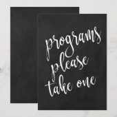 Programmes Panneau Mariage Ardoise Abordables (Devant / Derrière)