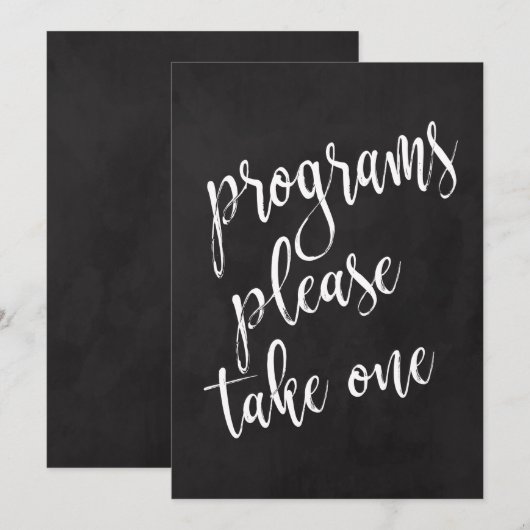 Programmes Panneau Mariage Ardoise Abordables (Devant / Derrière)