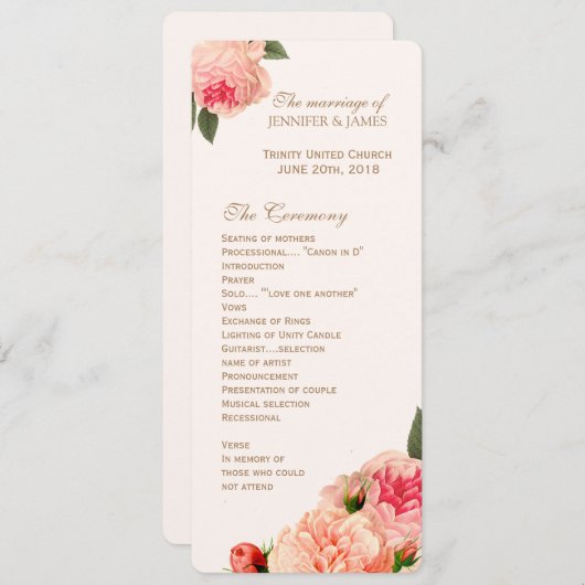 Programmes personnalisables de Peonie de Corail (Devant / Derrière)