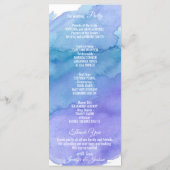 Programmes personnalisés de mariage bleu aquarelle (Dos)