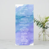 Programmes personnalisés de mariage bleu aquarelle (Debout devant)