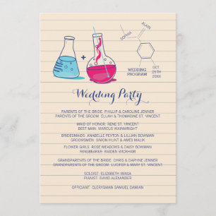 Programmes roses et bleus de mariage de chimie