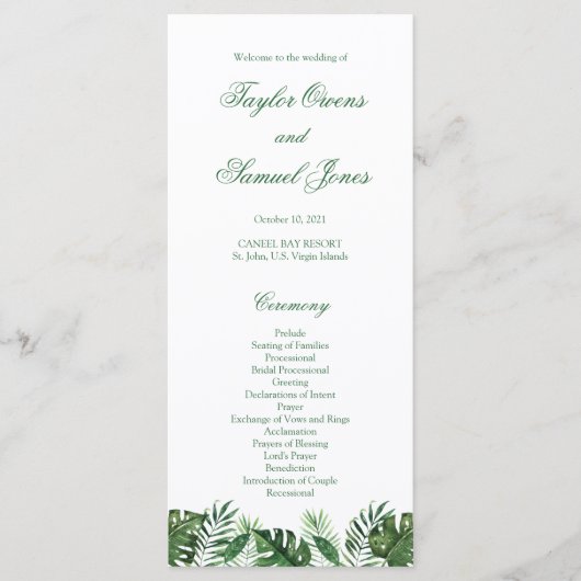 Programmes Tropical Palm Leaf (Devant)