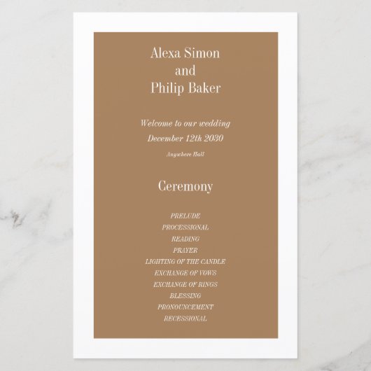 Programmes vintage Chic Photo Wedding (Dos)