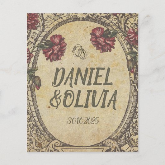 Programmes Vintages Brown de mariage classique (Dos)