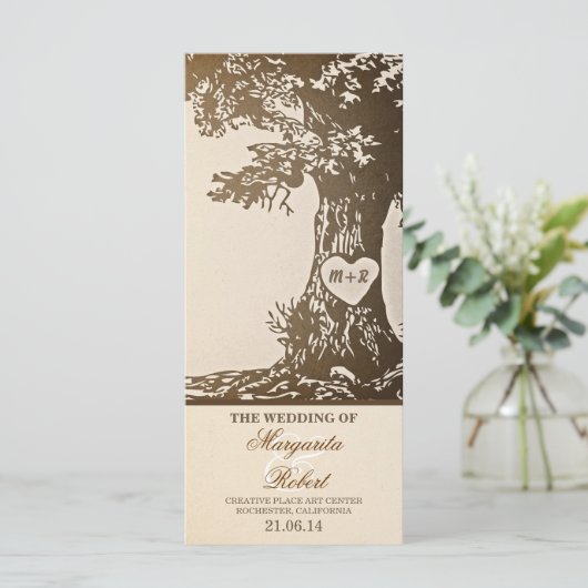 Programmes vintages de mariage d'arbre d'amour (Debout devant)